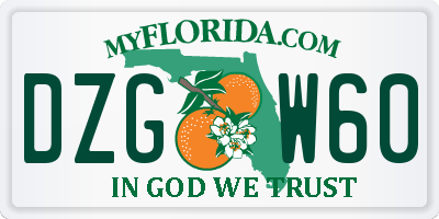 FL license plate DZGW60