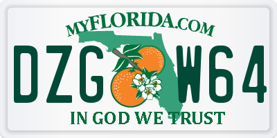 FL license plate DZGW64