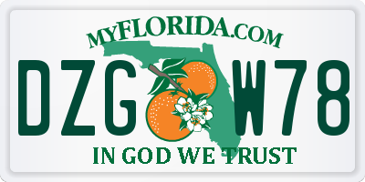 FL license plate DZGW78