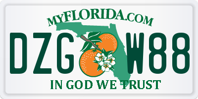 FL license plate DZGW88