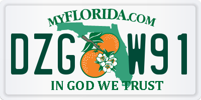 FL license plate DZGW91