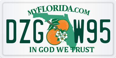 FL license plate DZGW95
