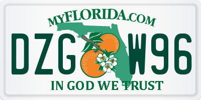 FL license plate DZGW96