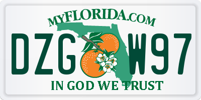 FL license plate DZGW97