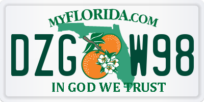 FL license plate DZGW98