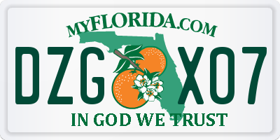 FL license plate DZGX07