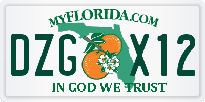 FL license plate DZGX12