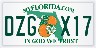 FL license plate DZGX17