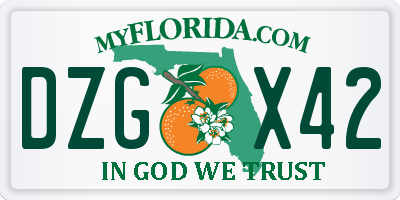 FL license plate DZGX42