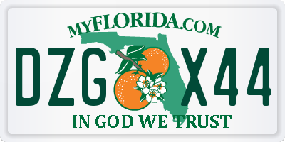 FL license plate DZGX44