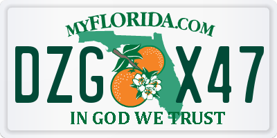 FL license plate DZGX47
