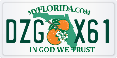 FL license plate DZGX61