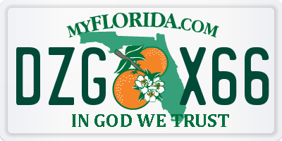 FL license plate DZGX66