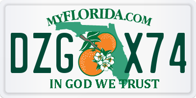 FL license plate DZGX74
