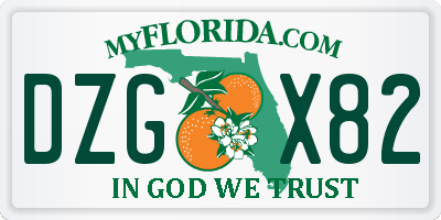 FL license plate DZGX82