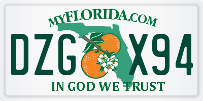 FL license plate DZGX94