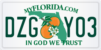 FL license plate DZGY03