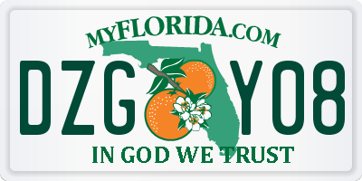 FL license plate DZGY08