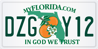 FL license plate DZGY12