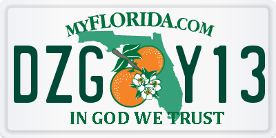 FL license plate DZGY13
