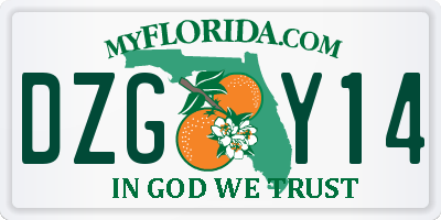 FL license plate DZGY14