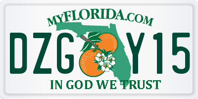 FL license plate DZGY15