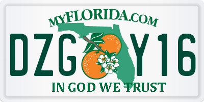 FL license plate DZGY16