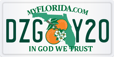 FL license plate DZGY20