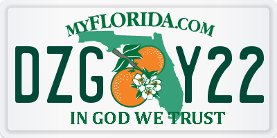 FL license plate DZGY22