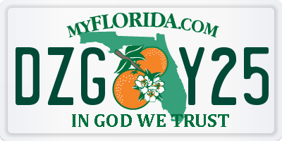 FL license plate DZGY25