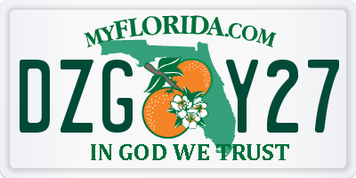 FL license plate DZGY27