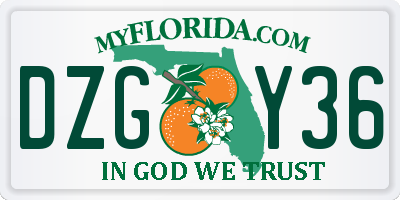 FL license plate DZGY36