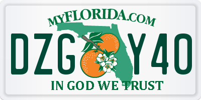 FL license plate DZGY40