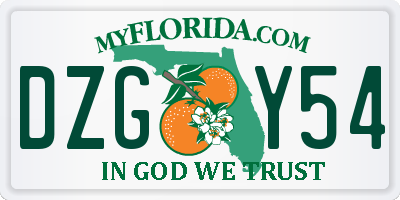 FL license plate DZGY54
