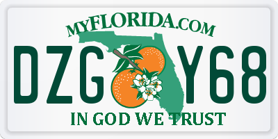 FL license plate DZGY68