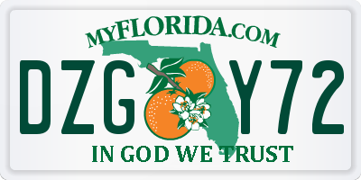 FL license plate DZGY72