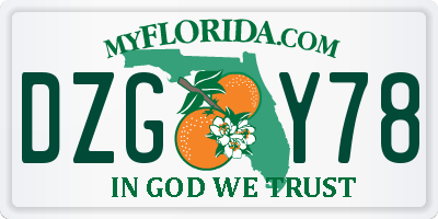 FL license plate DZGY78