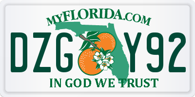 FL license plate DZGY92
