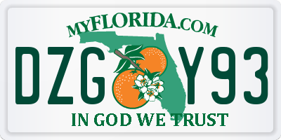FL license plate DZGY93