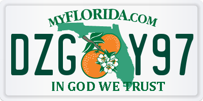 FL license plate DZGY97