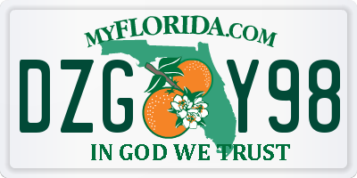 FL license plate DZGY98