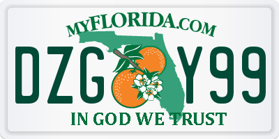 FL license plate DZGY99