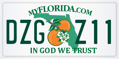FL license plate DZGZ11