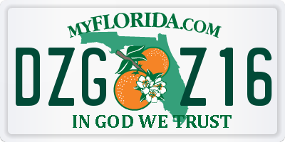 FL license plate DZGZ16