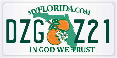 FL license plate DZGZ21