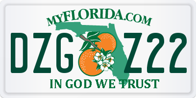 FL license plate DZGZ22