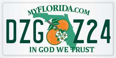 FL license plate DZGZ24