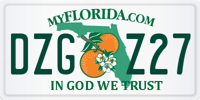 FL license plate DZGZ27