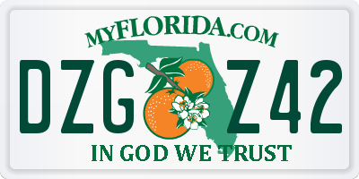 FL license plate DZGZ42