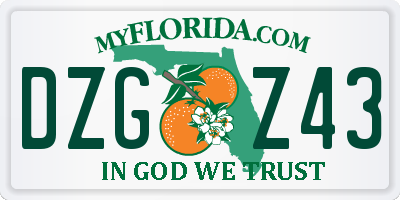 FL license plate DZGZ43